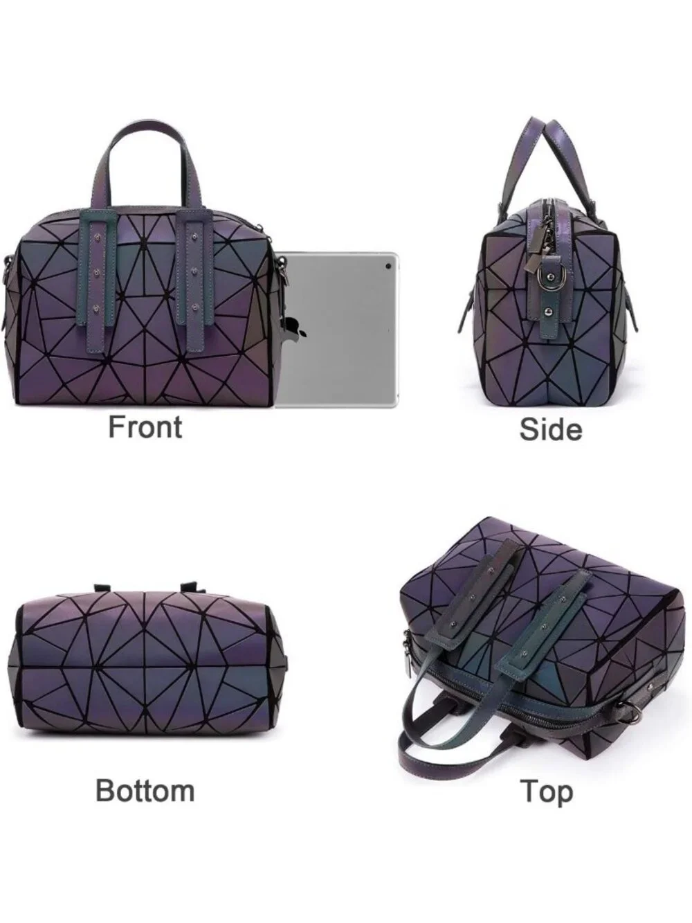 Luminous Geometric Holographic Crossbody Bag & Wallet - Stylish Women's Handbag